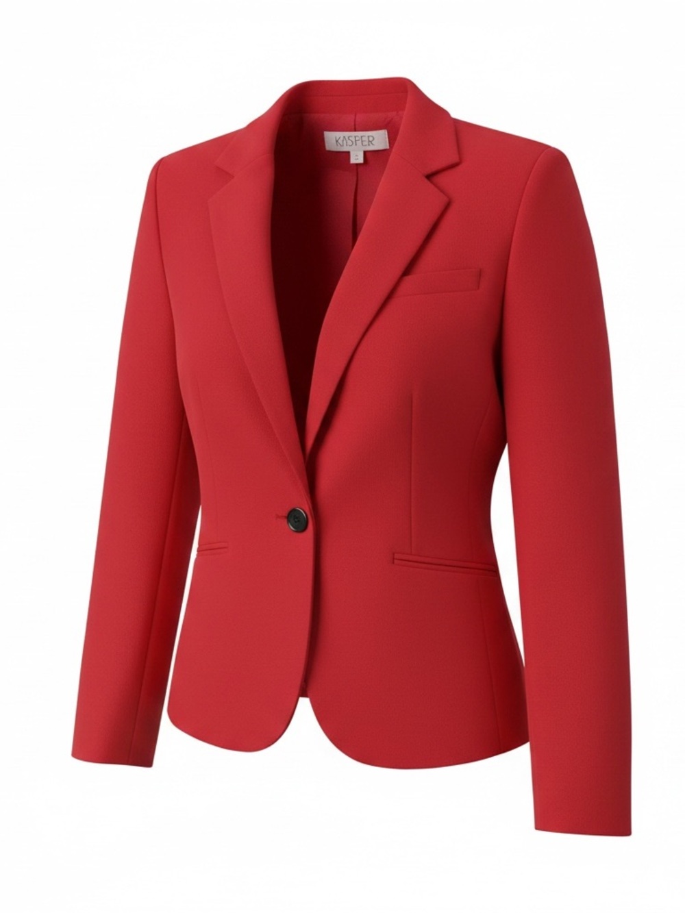 Kasper Red Single-Button Tailored Blazer